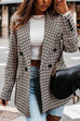Mixiedress Lapel Long Sleeve Double Breasted Plaid Blazer