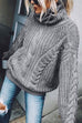 Mixiedress Winter Turtleneck Long Sleeve Solid Knit Sweater