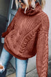 Mixiedress Winter Turtleneck Long Sleeve Solid Knit Sweater