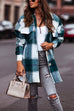 Mixiedress Casual Lapel Button Down Pockets Plaid Cardigans