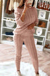 Mixiedress Crewneck Long Sleeve Sweater and Slim Fit Pants Solid Set