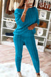 Mixiedress Crewneck Long Sleeve Sweater and Slim Fit Pants Solid Set