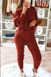 Mixiedress Crewneck Long Sleeve Sweater and Slim Fit Pants Solid Set