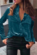 Mixiedress Stylish Lapel Buttons Long Sleeve Shirt with Pockets