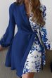 Mixiedress Elegant Wrap V Neck Long Sleeve Tie Waist Dress