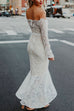Mixiedress Off Shoulder Long Sleeve Floral Lace Bodycon Dress