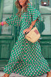 Mixiedress Puff Sleeve Geometry Printed Swing Dress