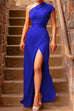 Mixiedress Cold Shoulder Waisted High Split Party Dress