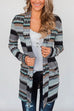 Mixiedress Open Front Long Sleeve Printed Cardigans with Pockets