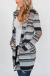 Mixiedress Open Front Long Sleeve Printed Cardigans with Pockets