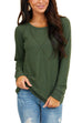 Mixiedress Crewneck Long Sleeves Waffle Top