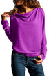 Mixiedress Solid Batwing Long Sleeve Loose T Shirt