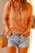 Mixiedress Solid Buttons Long Sleeve Waffle T-shirt