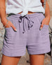 Mixiedress Tie Waist Cotton Linen Shorts with Pockets