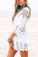 Mixiedress Casual Crewneck Hollow Out Beach Dress