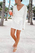 Mixiedress Fashion Style Wrap V Neck Tie Waist Beach Dress