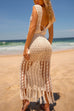 Mixiedress Tassel Sleeveless Hollow Out Cover Up Dress