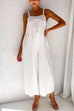 Mixiedress Solid Ruched Wide Leg Tank Jumpsuit