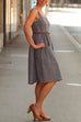 Mixiedress U Neck Button Down Tank Dress with Pockets