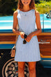 Mixiedress Casual Crewneck Sleeveless Striped Dress
