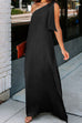Mixiedress Stylish One Shoulder Sleeveless Side Split Dress