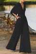 Mixiedress Deep V Neck High Waist Wide Leg Jumpsuit