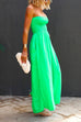 Mixiedress Strapless Smocked Pocketed Wide Leg Jumpsuit