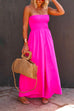 Mixiedress Strapless Smocked Pocketed Wide Leg Jumpsuit