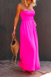 Mixiedress Strapless Smocked Pocketed Wide Leg Jumpsuit