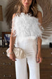 Mixiedress Fuzzy Feather Crop Tube Top
