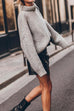 Mixiedress Crewneck Drop Shoulder Cozy Knit Sweater