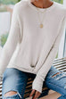 Mixiedress Solid Crewneck Twist Front Knitting Sweater