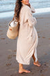 Mixiedress Open Front Pockets Ribbed Knit Long Slweater Cargigan