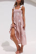 Mixiedress Bow Knot Shoulder Smocked Ruffle Tiered Printed Dress