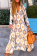 Mixiedress V Neck Side Split Printed Maxi Holiday Dress