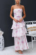 Spaghetti Strap Ruffle Tiered Floral Maxi Vacation Dress