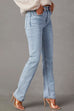 Mixiedress Raw Hem Distressed Straight Leg Denim Pants