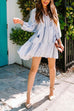 Mixiedress Tassel V Neck Long Sleeve Ruffle Tiered Striped Dress