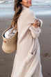 Mixiedress Open Front Pockets Ribbed Knit Long Slweater Cargigan