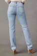 Mixiedress Raw Hem Distressed Straight Leg Denim Pants