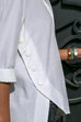 Mixiedress Side Buttons Long Sleeves Irregular Hem Blouse Shirt