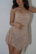 Mixiedress Sheer Embellished Asymmetric Hem Mini Cami Dress