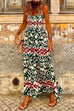 Mixiedress Bohemia Smocked Ruffle Tiered Maxi Cami Holiday Dress