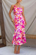 Mixiedress One Shoulder High Waist Mermaid Floral Cami Dress