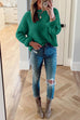 Mixiedress Crewneck Waffle Knit Cozy Pullover Sweater