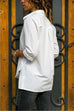 Mixiedress Side Buttons Long Sleeves Irregular Hem Blouse Shirt