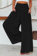 Mixiedress Smocked Elastic Waist Pleated Wide Leg Pants