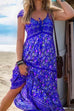 Mixiedress Tassel V Neck Bohemia Printed Maxi Beach Dress