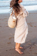 Mixiedress Open Front Pockets Ribbed Knit Long Slweater Cargigan