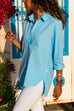 Mixiedress Side Buttons Long Sleeves Irregular Hem Blouse Shirt
